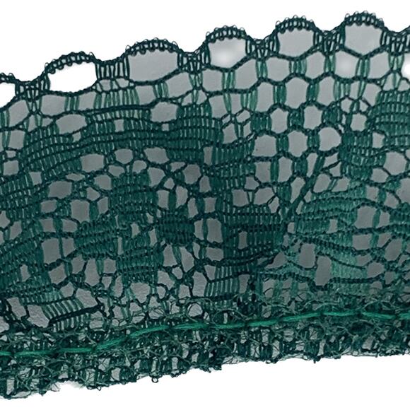 Lace Trim For Sewing Green Dark 1 1/2 Inches Wide 1 3/4" Long Ruffed Lacy Pillow - Picture 2 of 6